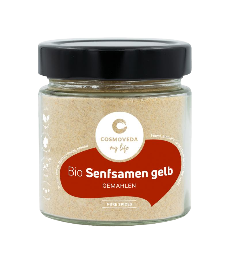 Mustard seeds yellow, organic, ground, 90gr jar