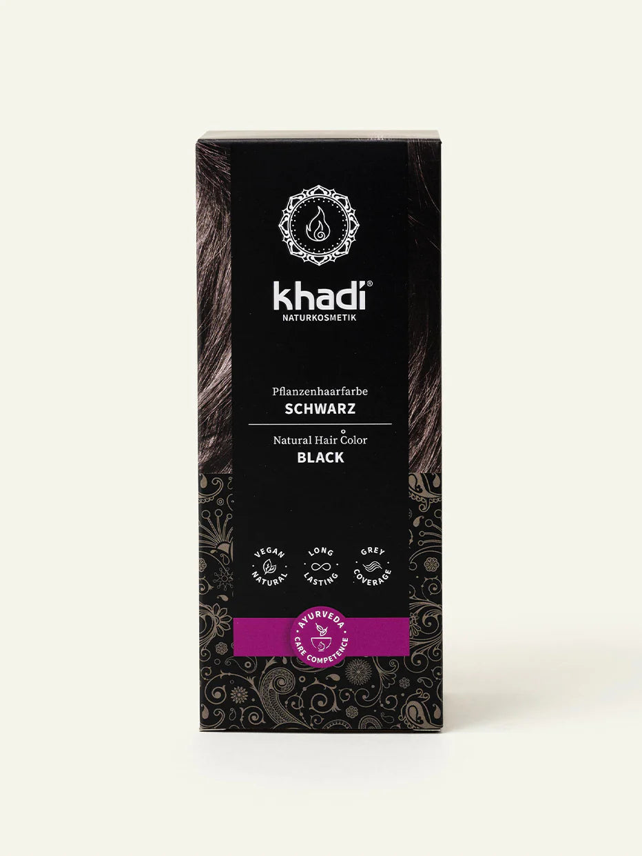 Khadi Pflanzenhaarfarbe Schwarz, 100 gr