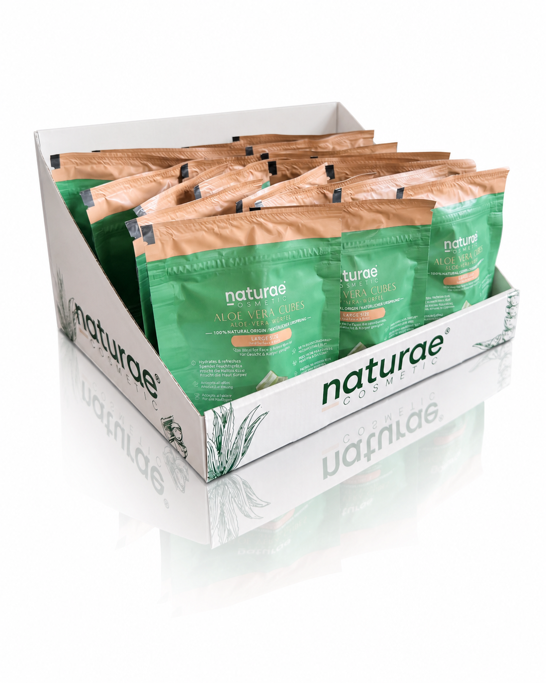 Naturae Cosmetics Aloe Vera 100%, Display mit 20 Würfel Klein (160 Anwendungen)