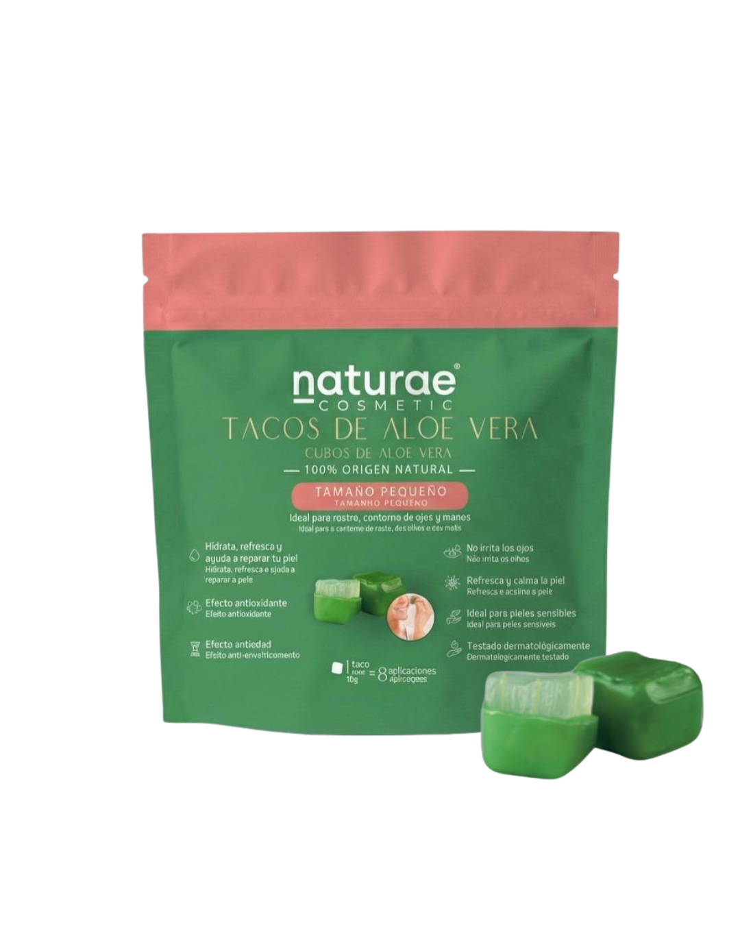 Naturae Cosmetics Aloe Vera 100%, Würfel Klein (8 Anwendungen)