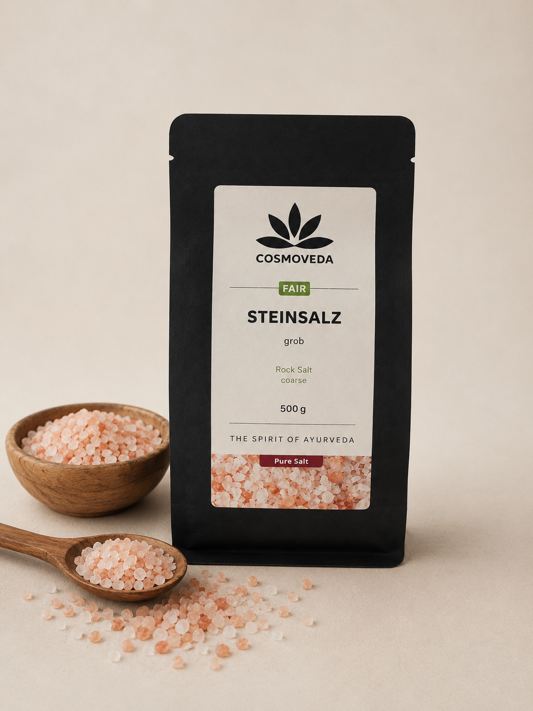 Cosmoveda Steinsalz grob (Himalaya Salz), 500g oder 1000g