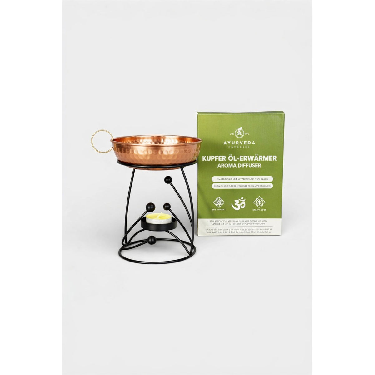 Ayurveda-Paradies Öl-Erwärmer oder Aroma Diffuser, 2.5dl Kupferschale (ohne Kerze)