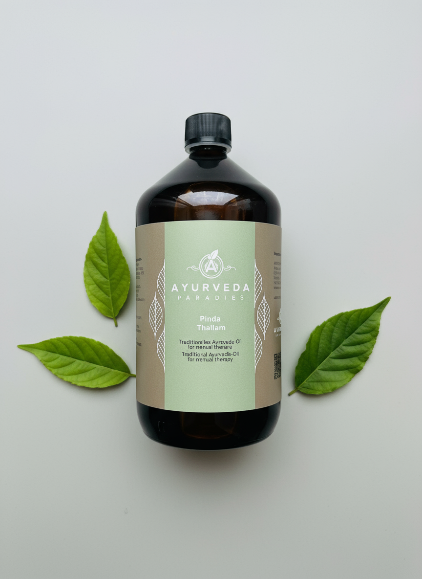 AYURVEDA-PARADIES Pinda Thailam, Medizinal Glasflasche