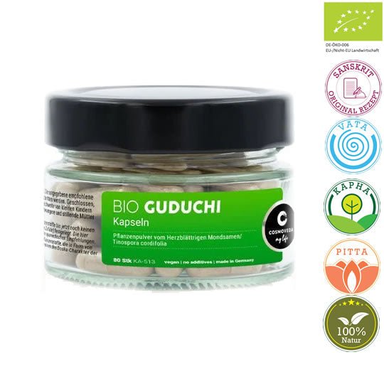 Guduchi, Bio 80 Kapseln oder 200 Kapseln | Nahrungsergänzungen | Cosmoveda